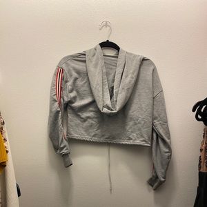 Romwe striped crop hoodie